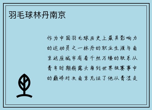 羽毛球林丹南京